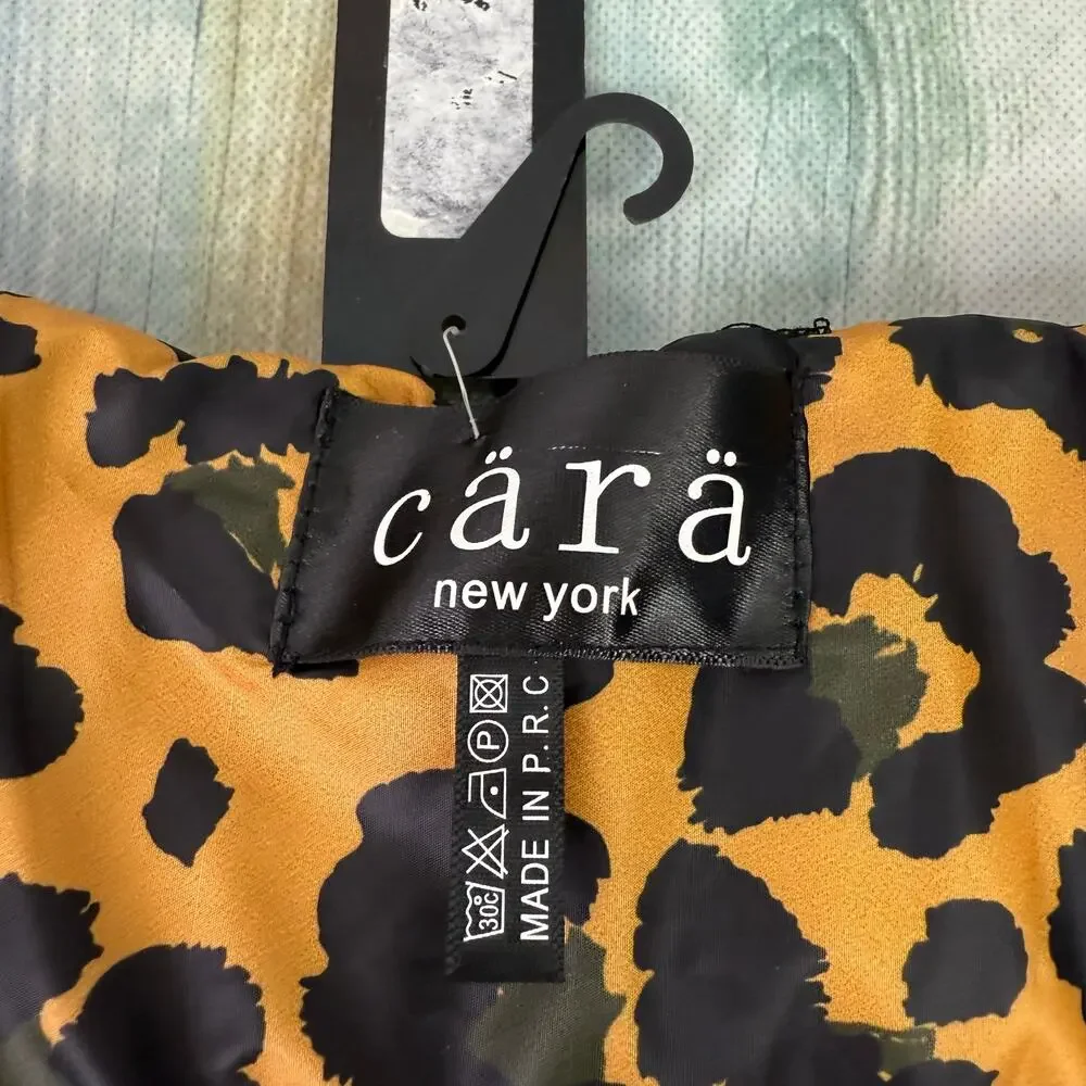 Cara New York Animal Print Scarf NEW Blue Red Stripe Cheetah Puffer Neck Wrap